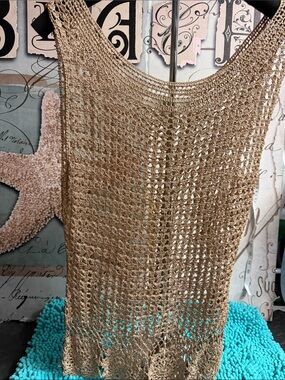 Bette Paige Beige Crochet Camisole